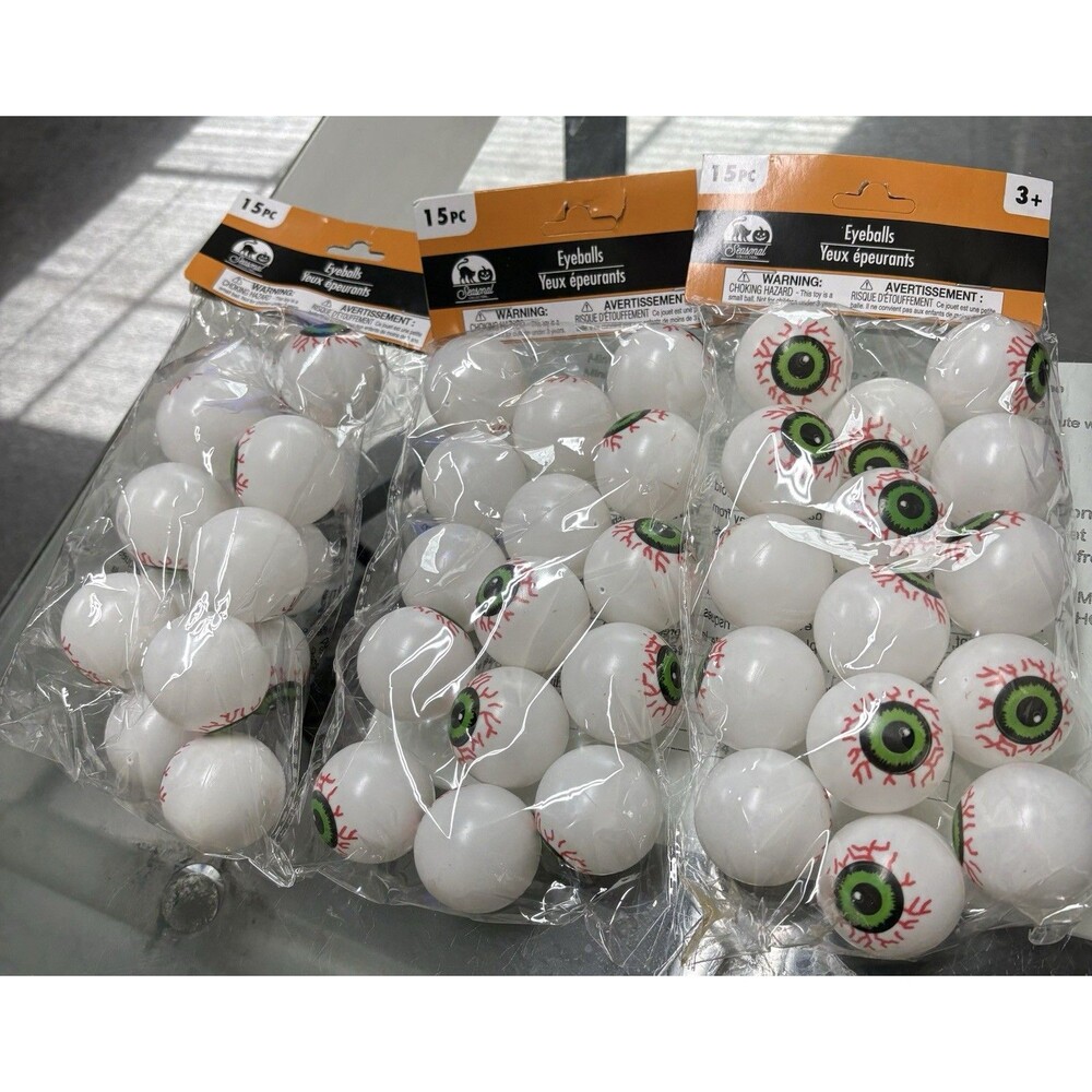 Halloween Eyeball Terrifying Green Eyes Trick or Treat Fun Set of 2